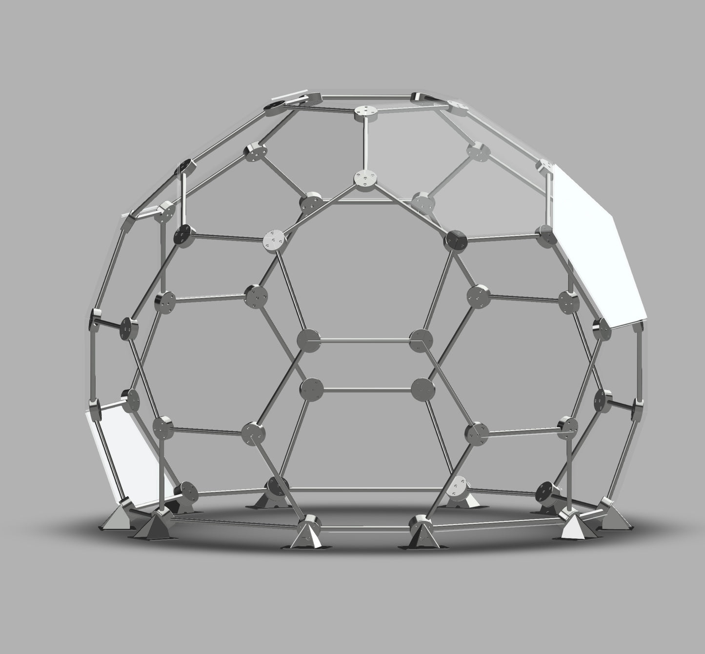 CNC Dome - 16 Ft Tall Stainless Steel 19 Foot Fullerene Enclosure