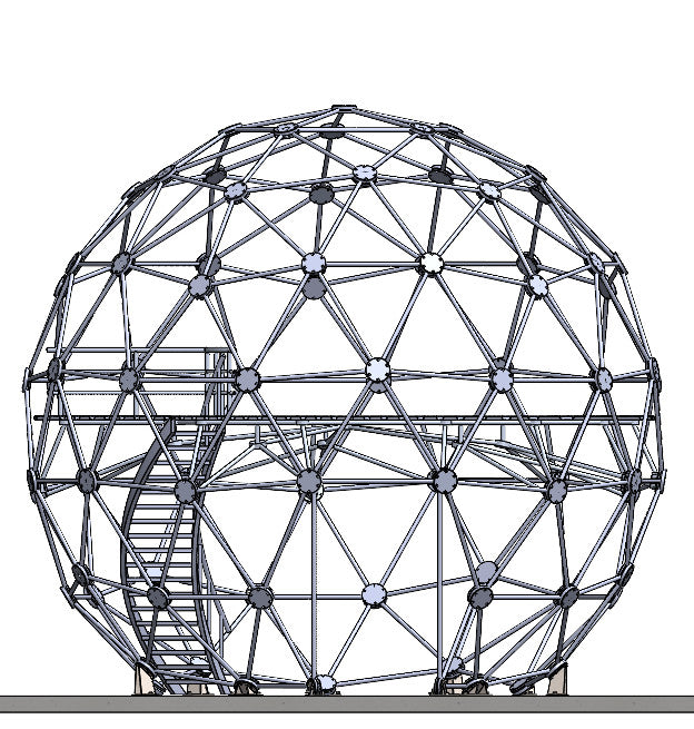 CNC Dome ½ Sphere Stainless Steel + T6061 Geodesic Dome Enclosure