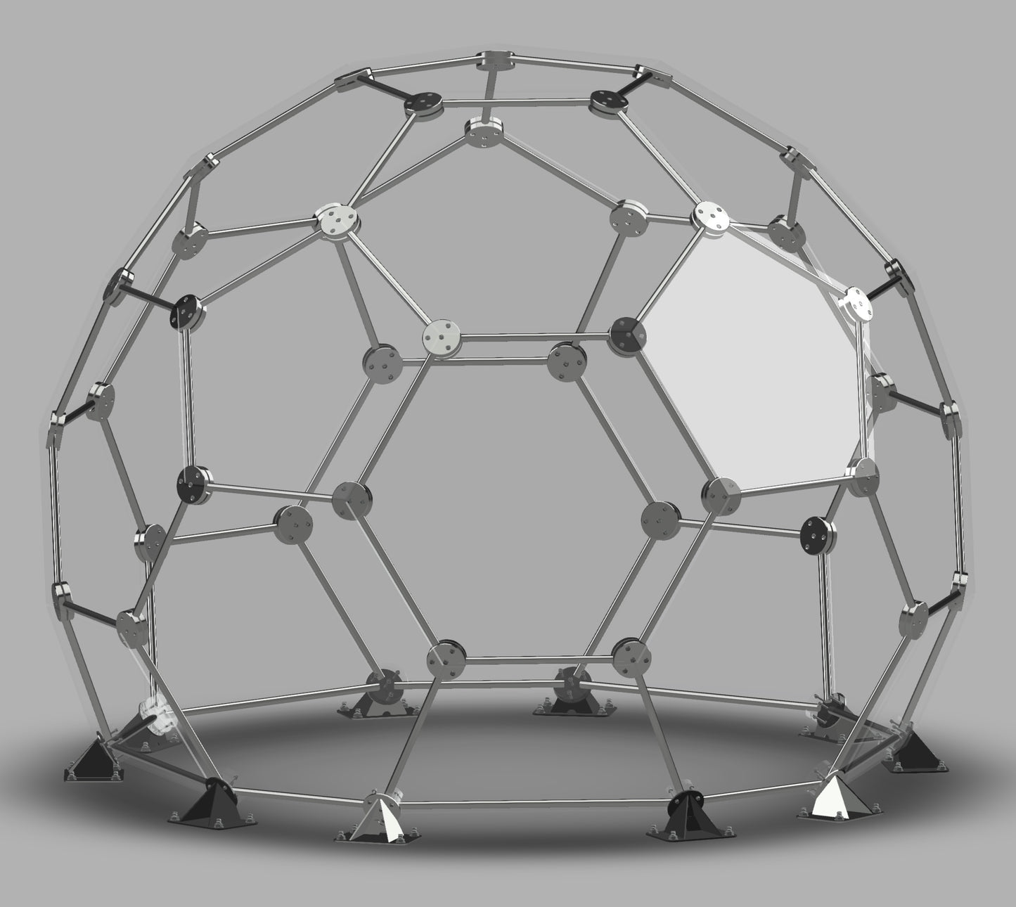 CNC Dome - 16 Ft Tall Stainless Steel 19 Foot Fullerene Enclosure