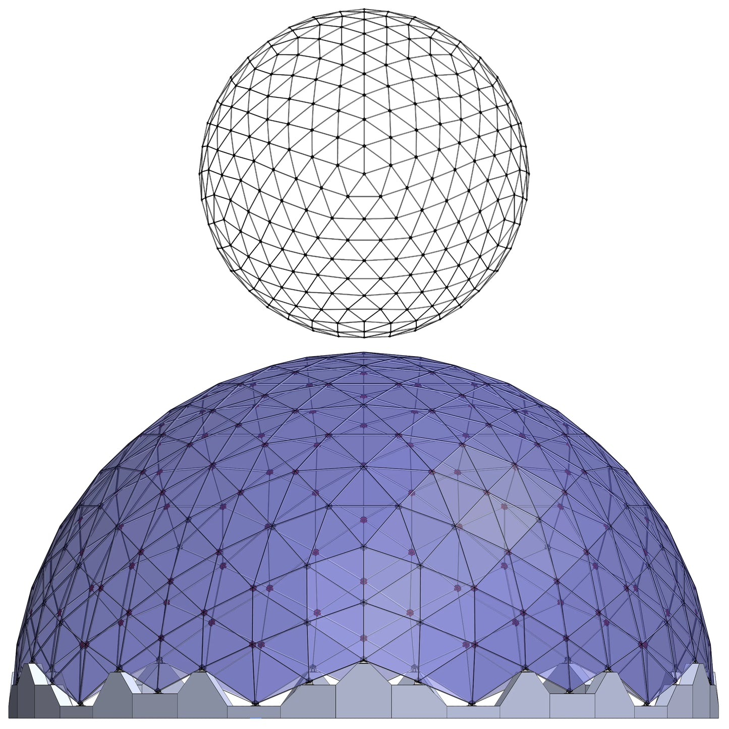 CNC Dome - 94 Ft (29 m) Stainless Steel Geodesic Dome Enclosure