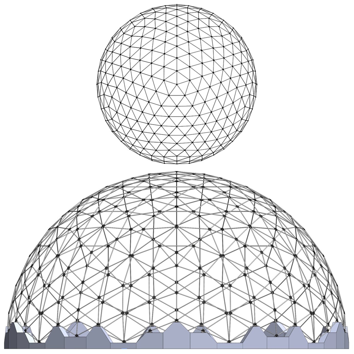 CNC Dome - 94 Ft (29 m) Stainless Steel Geodesic Dome Enclosure