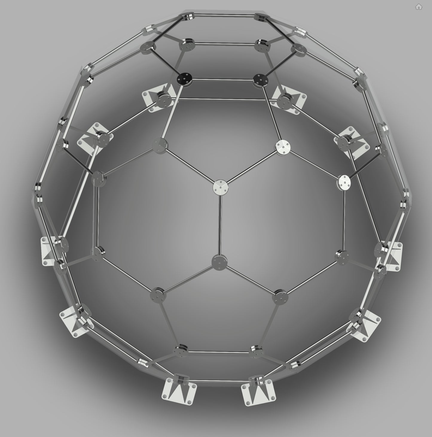 CNC Dome - 16 Ft Tall Stainless Steel 19 Foot Fullerene Enclosure