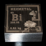 Bismuth 99.995 Laser Inscribed Collector Blocks - 1.1 Lbs 500g Nexmetal brand brick